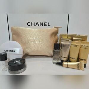 CHANEL SUBLIMAGE 9 Pieces Bundle with SUBLIMAGE Pouch,Chanel Jars & Puff,New